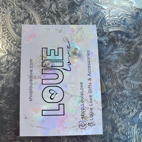 Louie Love Embroidered Beaded LSU GEAUX TIGERS Football Jersey Post Earrings 💗 - Picture 3 of 4